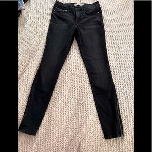 Athleta carbon wash jeans with zipper accents